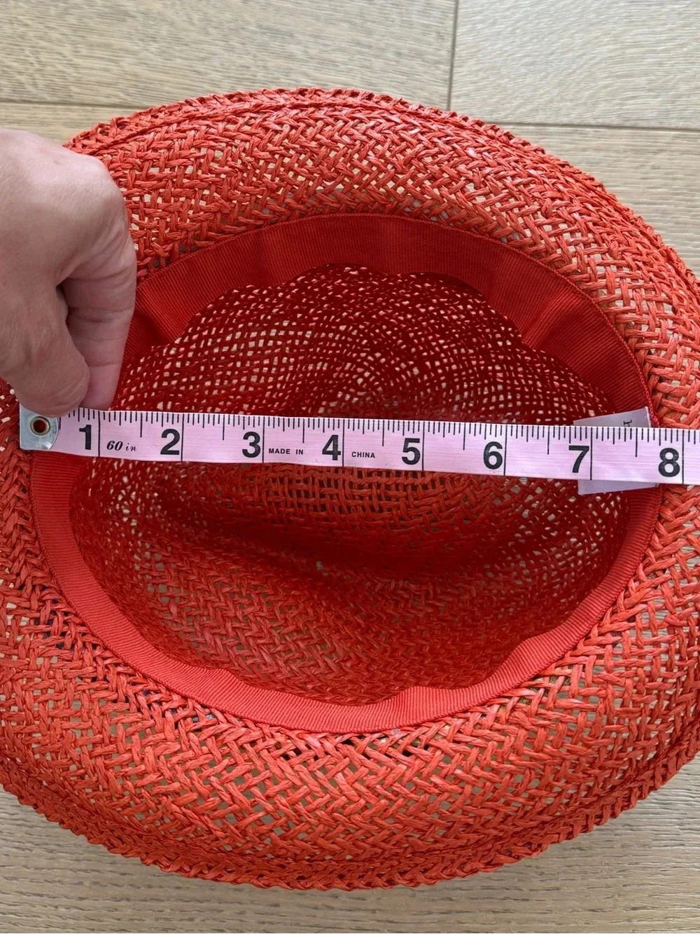 Hinge Orange 100% Straw Fedora with Floral Scarf Band